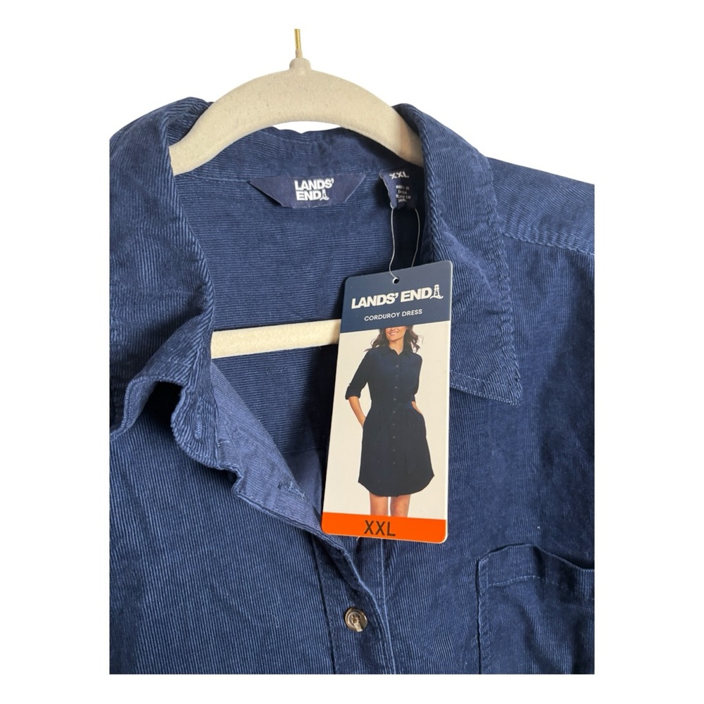 Lands' End Women's Long Sleeve Dress - Blue